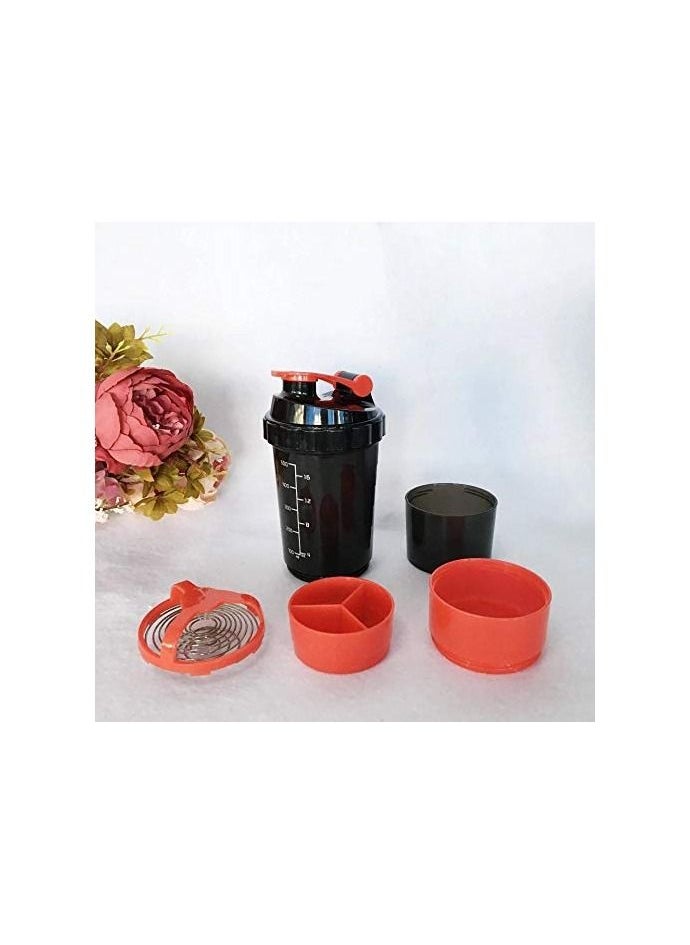 H PRO - H PRO Spider Bottle | Non Slip 3 Layer Twist Off Bottle | Leak Proof Blender Bottle With Supplement and Pill Storage Compartment | BPA Free Plastic Bottle Ideal For Preworkout Protein Drink-Red - Image 1