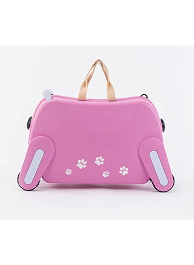 BLOOMING TIME Pink Puppy Children's Suitcase Can Be Single Shoulder Strap Roller Can Be Ridden And Pulled Pink - Image 5