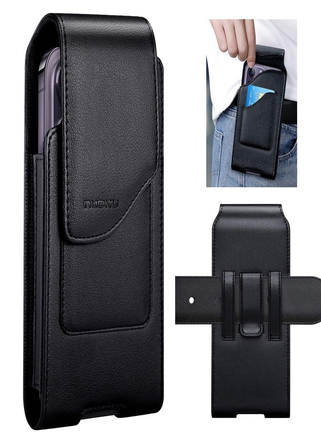 nuoku Phone Holster for Men Belt with Card Holder for iPhone Air 17/16/15/14/13/12/11 Pro Max, Cell Phone Belt Holder for Men Compatible with Samsung Galaxy S25, S24, S23 A54 A53 A52 (Black) - Image 1
