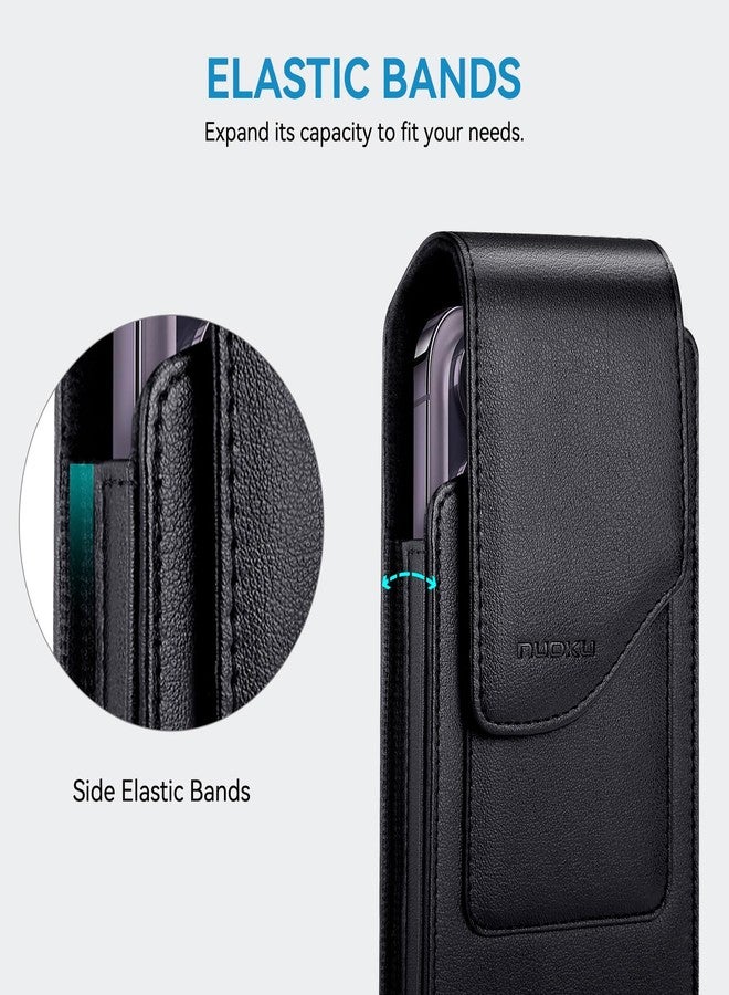 nuoku Phone Holster for Men Belt with Card Holder for iPhone Air 17/16/15/14/13/12/11 Pro Max, Cell Phone Belt Holder for Men Compatible with Samsung Galaxy S25, S24, S23 A54 A53 A52 (Black) - Image 3