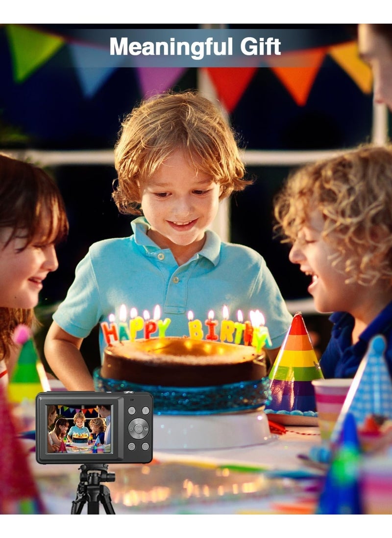 Halamine Digital Camera, FHD 1080P  Kids Camera,with 32GB Memory Card ，44MP Point Digital  Camera , Compact Small Camera for Kids (Black)  - Image 3