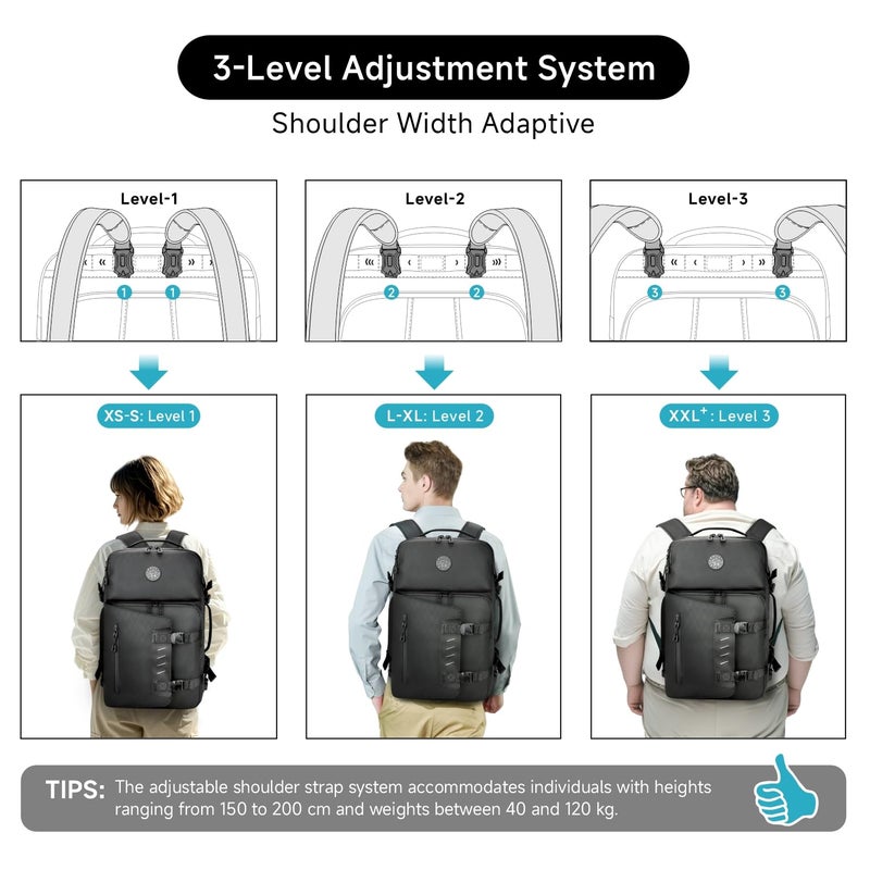 SWICKY 40L Travel Backpack for Men â€“ TSA Friendly Carry-On, 17.3" Laptop Sleeve, Water-Resistant, Quick-Access Phone Pocket, Large Weekender for Travel & Commute - Image 3