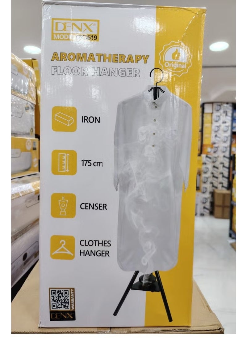 DENX DX3619 Aromatherapy Floor Clothes Hanger – 175 cm Height, Durable Iron Construction with Integrated Censer for Fragrance, Elegant Multi-Purpose Clothes Stand for Home, Majlis & Boutiques - Image 1