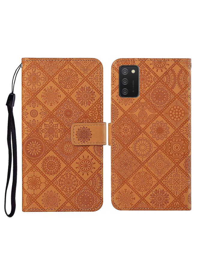 S-TOP Case For Samsung Galaxy A02s EU Version Ethnic Style Embossed Pattern Horizontal Flip Leather Case with Holder & Card Slots & Wallet & Lanyard - Image 1