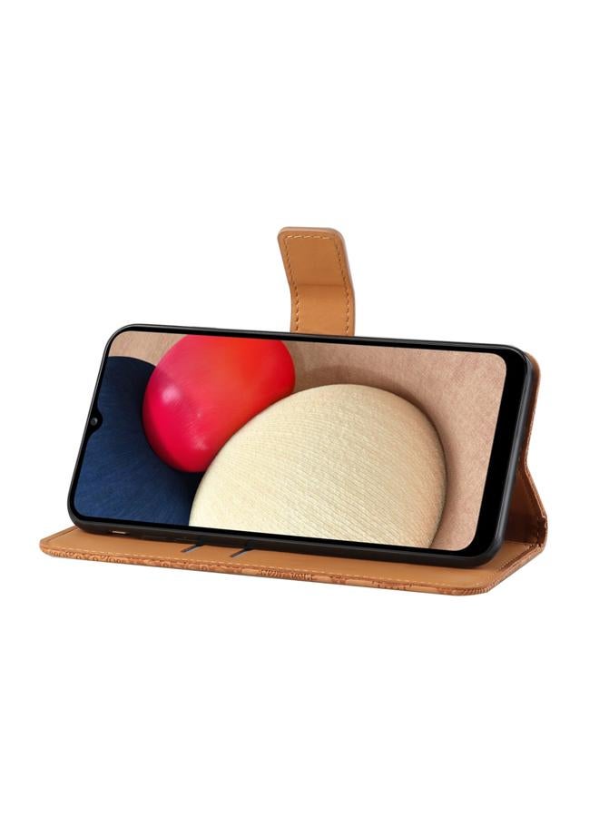 S-TOP Case For Samsung Galaxy A02s EU Version Ethnic Style Embossed Pattern Horizontal Flip Leather Case with Holder & Card Slots & Wallet & Lanyard - Image 4