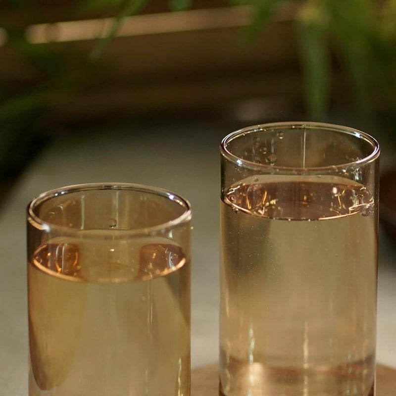 Courtyard Borosilicate Glass Majuli Gilded Water Glass Set of 2Gold200 MLSet of 2 - Image 2