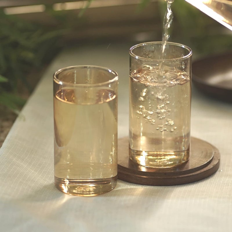 Courtyard Borosilicate Glass Majuli Gilded Water Glass Set of 2Gold200 MLSet of 2 - Image 1