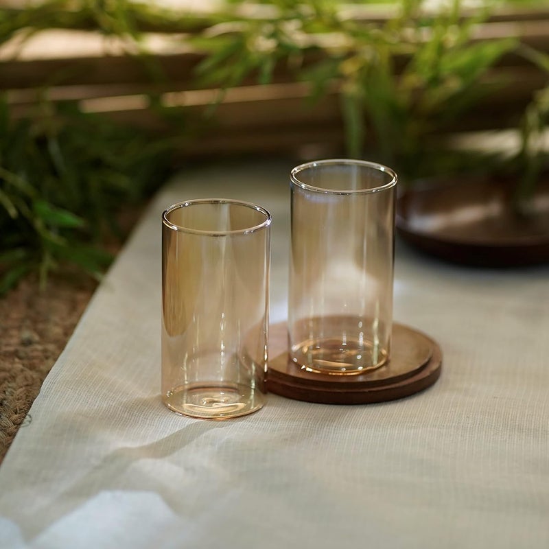 Courtyard Borosilicate Glass Majuli Gilded Water Glass Set of 2Gold200 MLSet of 2 - Image 3