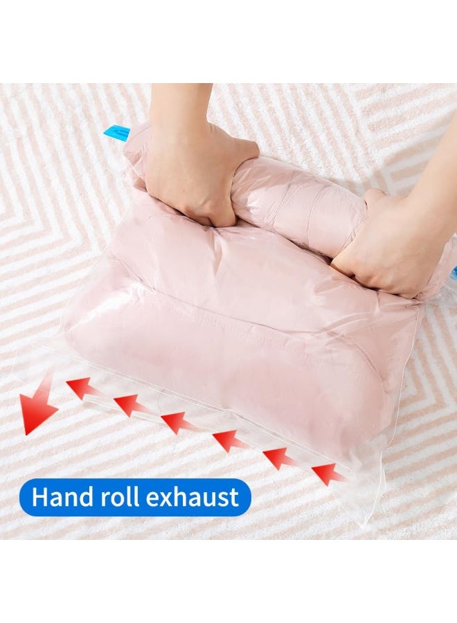 9 عبوات أكياس ضغط للسفر باللف اليدوي بدون مكنسة، ثلاثة أحجام، موفر مساحة لتنظيم حقائب السفر والرحلات البحرية والتخزين المنزلي - Image 5