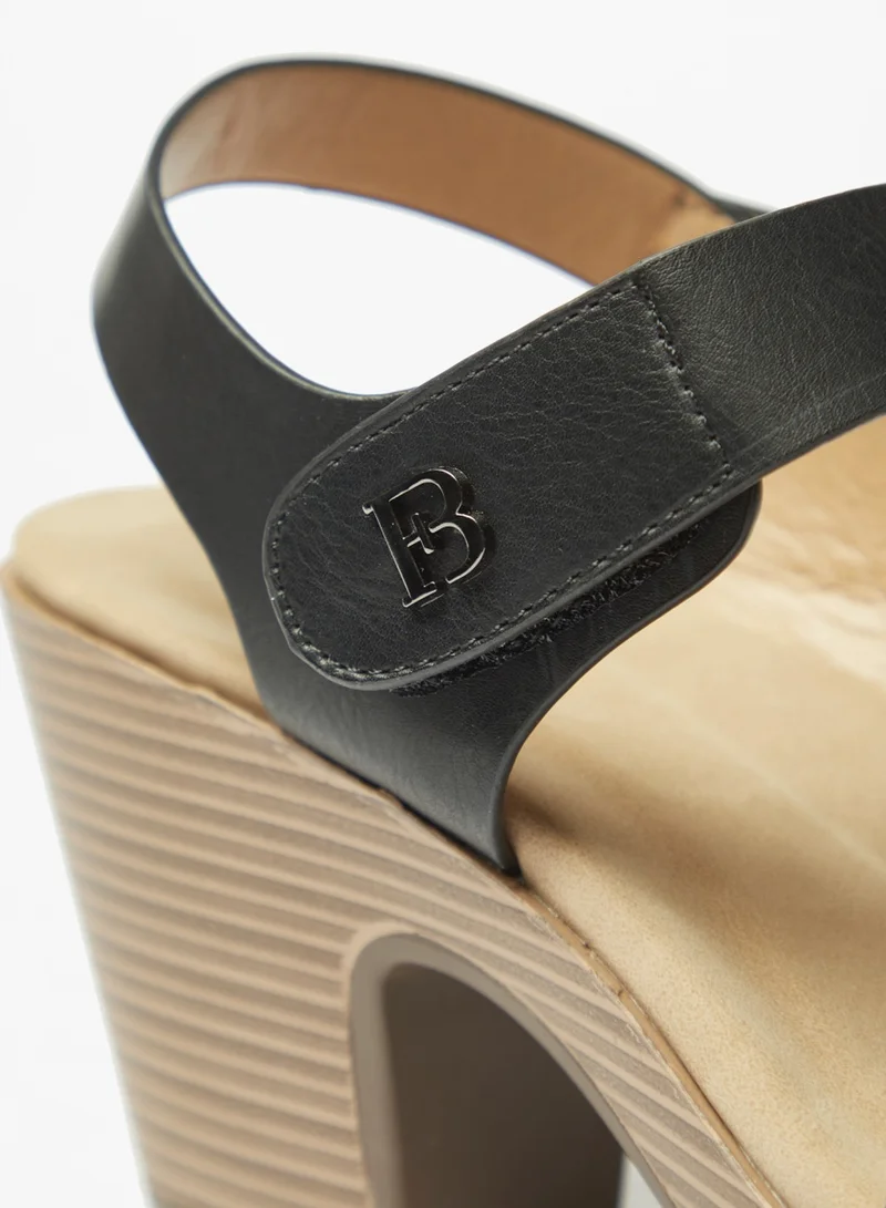 فلورا بيلا من شو إكسبرس Womens Solid Block Heel Strap Sandals With Hook And Loop Closure By Shoexpress