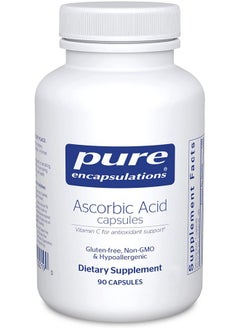 Pure Encapsulations Ascorbic Acid Capsules ; Vitamin C Supplement For Antioxidant Defense Immune Support And Vascular Integrity* ; 90 Capsules  - Image 1