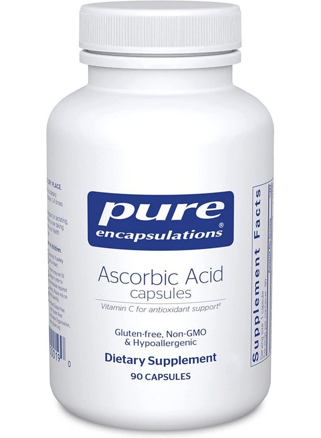 Pure Encapsulations Ascorbic Acid Capsules ; Vitamin C Supplement For Antioxidant Defense Immune Support And Vascular Integrity* ; 90 Capsules - Image 1