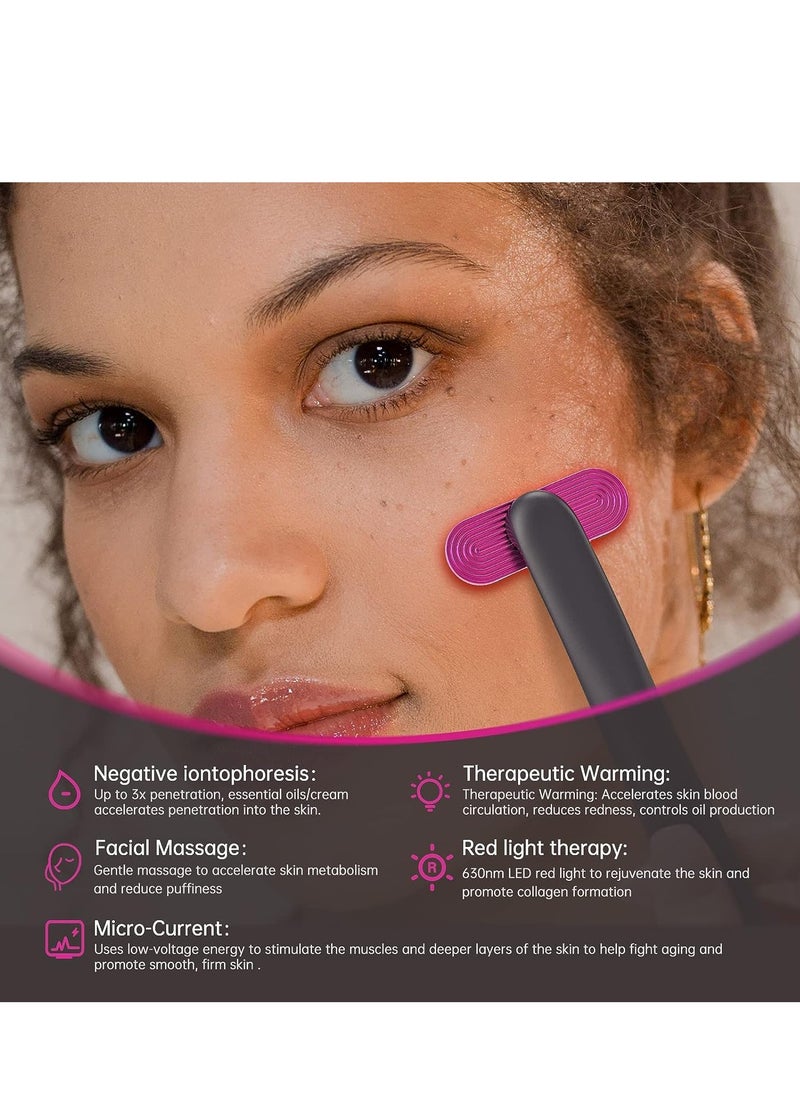 Generic - 4-in-1 Face Skin Tightening Machine with Red Light Therapy & Massager - Anti-Aging Tool for Wrinkle Reduction, Upgraded 2022 Version in Dark Grey/Fuchsia - Image 1