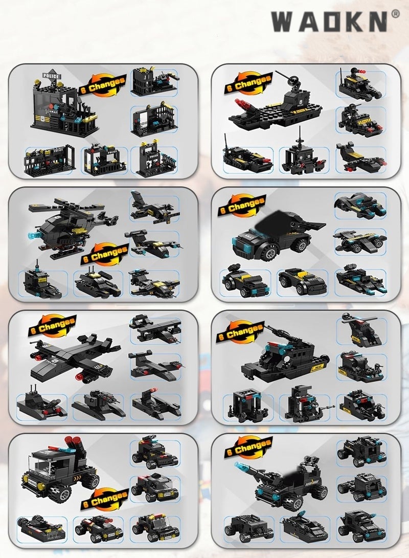 WAOKN Police Series Building Blocks,51 Variants And Transformable Robots,Widely Compatible,Kid Puzzle Toy - Image 2