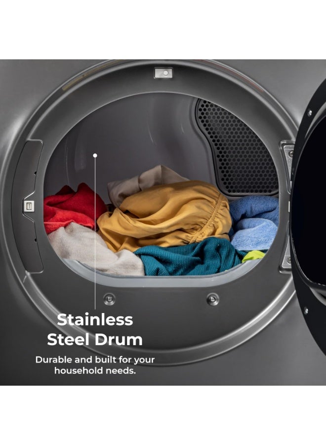 جنرال جولدن مجفف ملابس جنرال جولدين، فتحة أمامي، سعة 10 كجم، لون رمادي فاخر، موفر للطاقة - Image 3