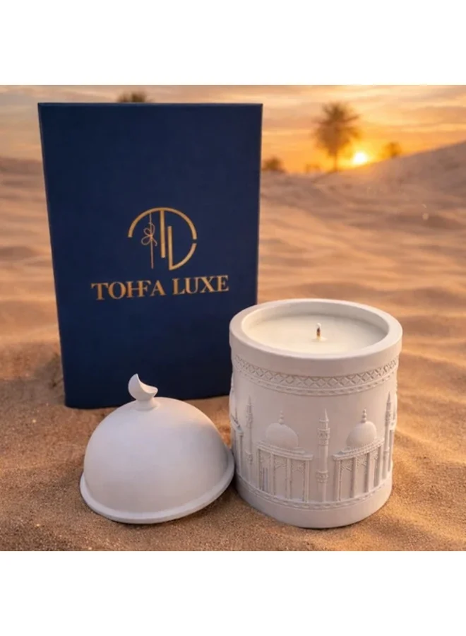 Tohfa Luxe Tohfa Luxe Athar — Legacy Candle | Handcrafted Concrete &   Ceramic Vessel with Lemongrass-Scented Soy Wax