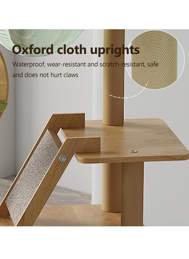Multifunction Large Cat Tree Nest with Clear Space Capsule Natural Sisal Cat Hammock Playing Toys for Cat Plush Jumping Platform Scratching Post Cat House for Pet Cats 55x40x140