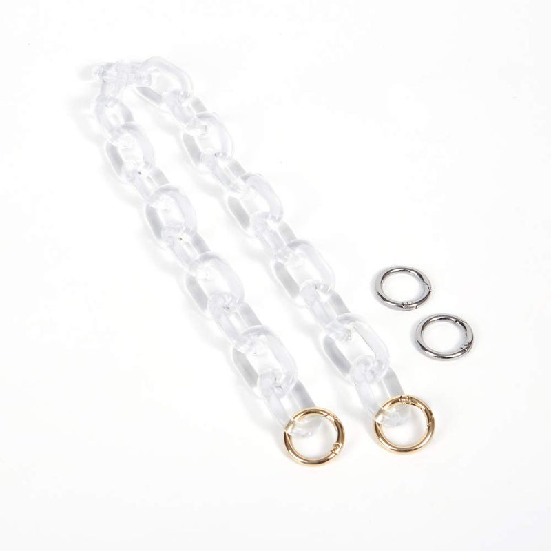 Yichain Chunky Acrylic Purse Strap Bag Chain Handle Replacement,Handbag Purse Making Accessory Decoration (Transparent)