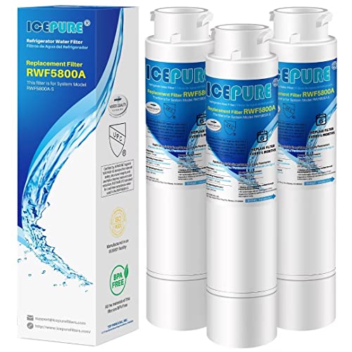 ICEPURE RWF5800A Refrigerator Water Filter Replacement for Frigidaire EPTWFU01, EWF02, Pure Source Ultra II, PureSource Ultra 2, SCWFTCTO, GP006, EPTWFUO1, MR022, JO22, BO022, TH-01, DE022, 1007 3PACK - Image 1