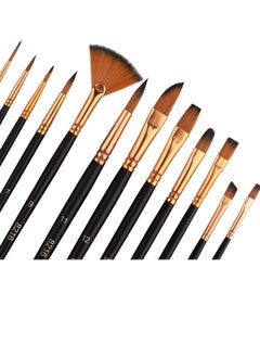 ECVV Artist Paint Brush Set of 12pcs, Professional Painting Brushes Kit for Body Art, Face, Nail Art, Beginners Experts Paint Brushes, for Kids Adults  - Image 1