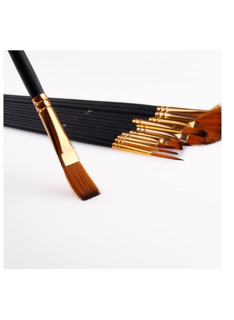 ECVV Artist Paint Brush Set of 12pcs, Professional Painting Brushes Kit for Body Art, Face, Nail Art, Beginners Experts Paint Brushes, for Kids Adults - Image 2