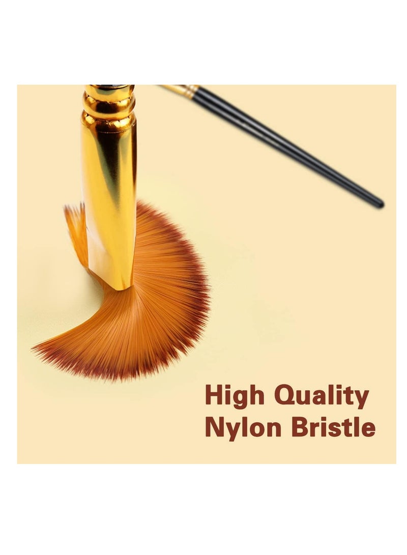 ECVV Artist Paint Brush Set of 12pcs, Professional Painting Brushes Kit for Body Art, Face, Nail Art, Beginners Experts Paint Brushes, for Kids Adults - Image 3