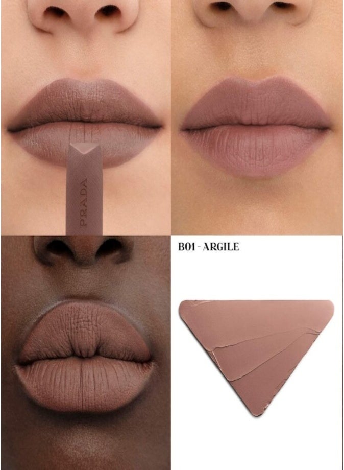 Prada Monochrome Hyper Matte Refillable Lipstick 3.9g  B01 | Long-Wear Velvet Matte Lipstick - Image 2