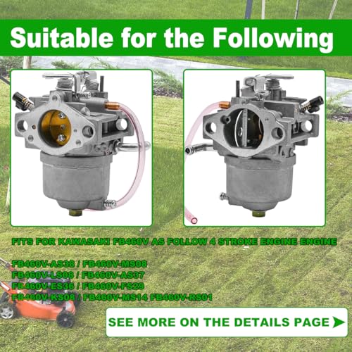 JDLLONG Carburetor 15003-2796 Compatible with Kawasaki FB460V 4 Stroke Engine 15003-2777 Carb w/Gaskets - Image 3