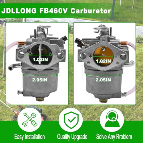 JDLLONG Carburetor 15003-2796 Compatible with Kawasaki FB460V 4 Stroke Engine 15003-2777 Carb w/Gaskets - Image 2