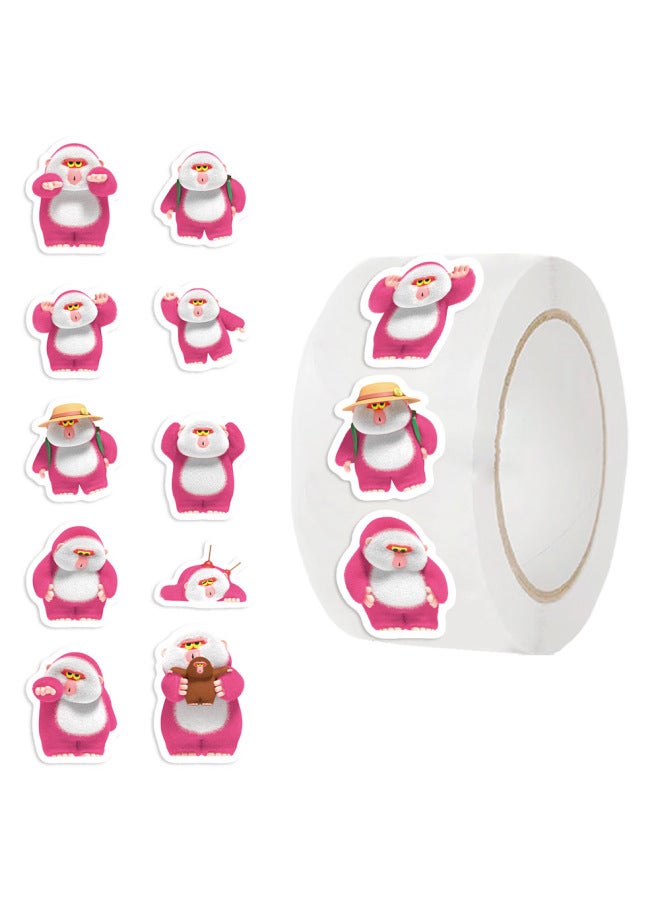 500 Stickers/roll  Roll Stickers High Color Value Cute Decorative Cartoon Funny Tape Student Sealing Stickers