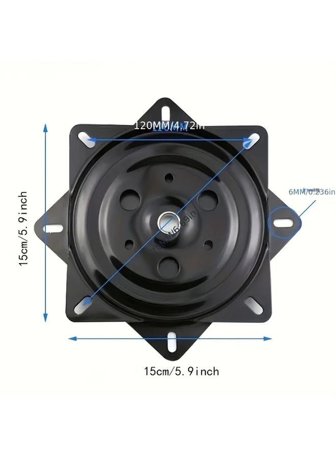 6 Inch Heavy Duty Swivel Chair Base Black 360 Degree Rotating Iron Caster Easy Installation - Image 4
