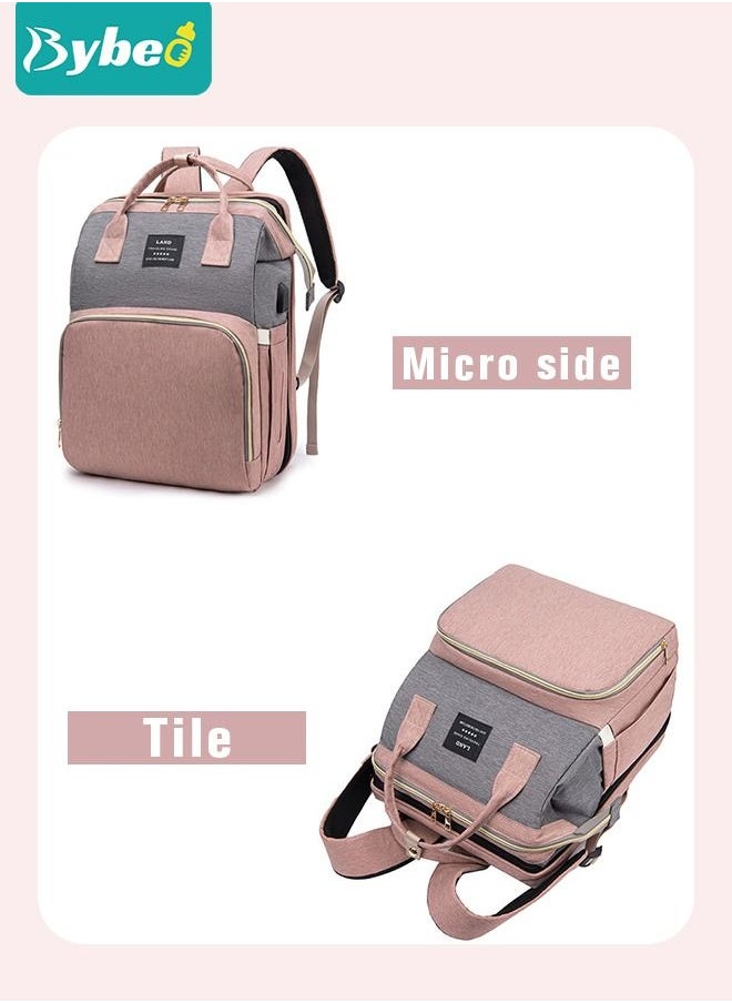 Bybeo - Baby Diaper Bag Backpack Multifunction Diapers Changing Station Toy Bar for Outdoor and Travel, Large Capacity Infant Shower Gifts, USB Port, 3 Toys - Image 1