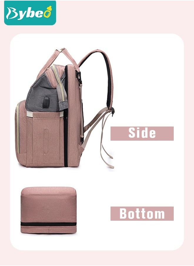 Bybeo - Baby Diaper Bag Backpack Multifunction Diapers Changing Station Toy Bar for Outdoor and Travel, Large Capacity Infant Shower Gifts, USB Port, 3 Toys - Image 1