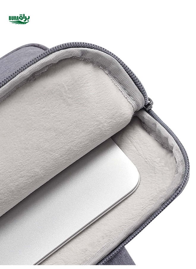 BURAQ - BUBM Laptop Sleeve Bag Compatible With MacBook Air/Pro, 13.3-15 Inch Notebook, Compatible With MacBook Pro 14 Inch M3 M2 M1 Chip Pro Max 2024-2021, Polyester Vertical Case With Pocket, Gray - Image 1