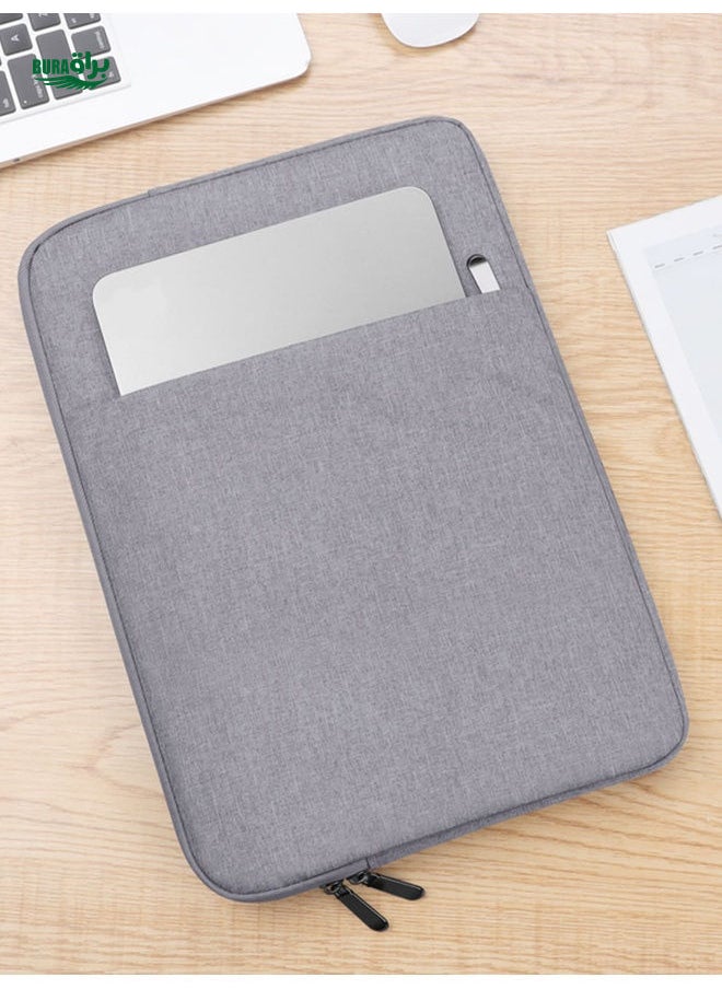 BURAQ - BUBM Laptop Sleeve Bag Compatible With MacBook Air/Pro, 13.3-15 Inch Notebook, Compatible With MacBook Pro 14 Inch M3 M2 M1 Chip Pro Max 2024-2021, Polyester Vertical Case With Pocket, Gray - Image 1