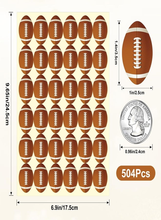 Anwyll 504Pcs Football Stickers - Football Helmet Stickers for Kid Reward Sports Ball Sticker Self Adhesive Football Shaped Team Sticker for Boy Girl Envelope Seal Card Gift Water Bottle Party Decor - Image 2