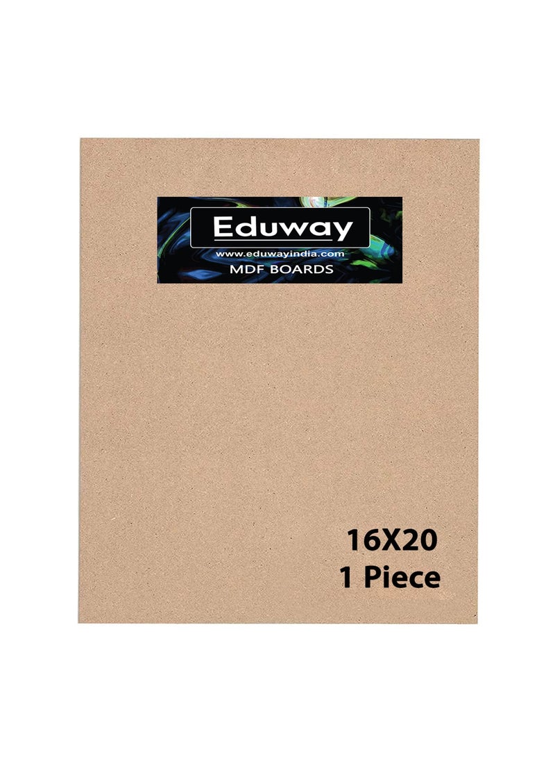 Eduway Eduway 16x20 Inch MDF Board Wood Sheet for Mandala Lippan Resin Art Craft 4mm Thick Pack of 1 Premium Cardboard Material for Artists Art and Craft Students Hard Cutout in Small and Large Sizes 40x50 cms  - Image 1