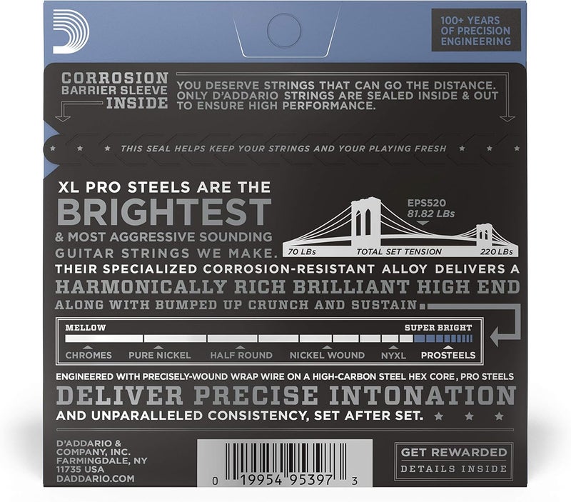 D'Addario ProSteels Electric Guitar Strings - Super Light Gauge 9-42 - EPS520 - Image 2