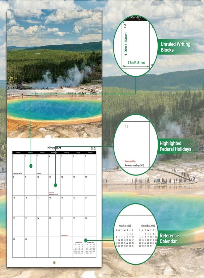 OMEYA Calendar 2026-2027 - 2026-2027 Wall Calendar: APR.2026 - SEP.2027, 12" x 24" (Opened), Full Page Monthly View, Thick & Sturdy Paper for Gift, Perfect Nature Calendar Organizing & Planning - Image 5