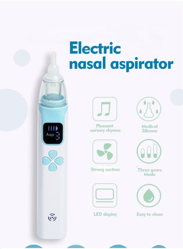 Electric Silent Baby Nasal Aspirator Automatic Nose Cleaner With Silicone Nose Tips Music Soothing Function Rechargeable Portable Nasal Aspirators - Image 3