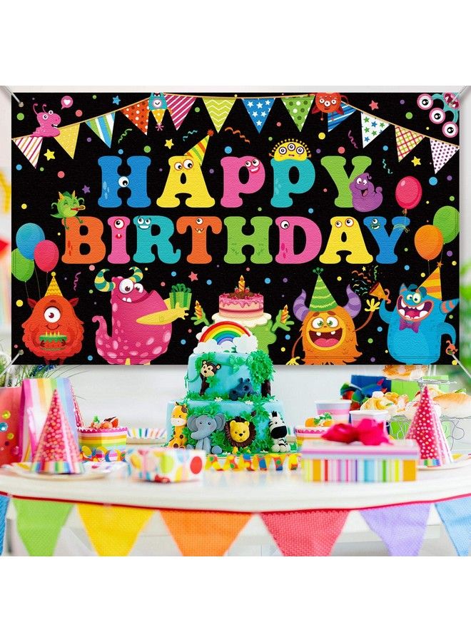 Tatuo Birthday Backdrop Birthday Party Photography Background Decorations Happy Birthday Backdrop Banner Cake Table Banner For Baby Shower Party Supplies Photo Booth Props - Image 5