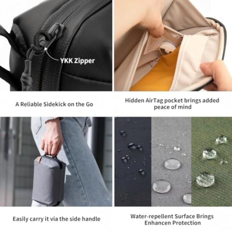 Wash Pouch Hanging Toiletry Bag for Men, Waterproof Travel Makeup Bag Organizer for Toiletries Cosmetics, Travel Hanging Packet, Shaving Waterproof Large Makeup Organizer Gray - Image 3