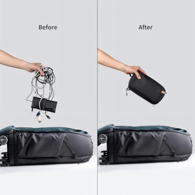 Wash Pouch Hanging Toiletry Bag for Men, Waterproof Travel Makeup Bag Organizer for Toiletries Cosmetics, Travel Hanging Packet, Shaving Waterproof Large Makeup Organizer Gray - Image 5
