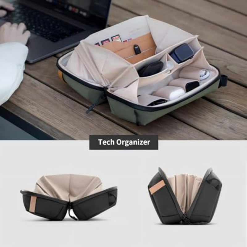 Wash Pouch Hanging Toiletry Bag for Men, Waterproof Travel Makeup Bag Organizer for Toiletries Cosmetics, Travel Hanging Packet, Shaving Waterproof Large Makeup Organizer Gray - Image 2