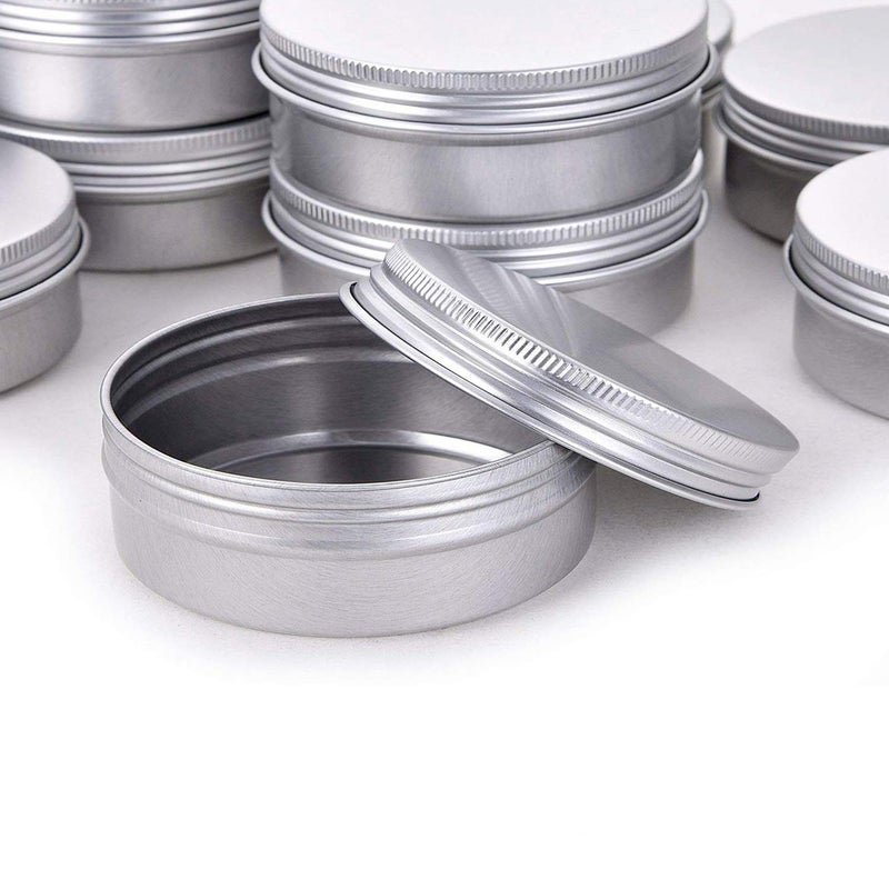 Hulless 4 Ounce Aluminum Tin Jar Refillable Containers 120 ml Aluminum Screw Lid Round Tin Container Bottle for Cosmetic,Lip Balm, Cream, 12 Pack. - Image 4