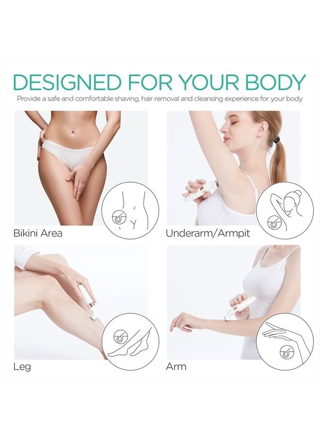 VOYOR Electric Shaver for Women Bikini Trimmer Hair Remover for Face Body, 5 in 1 Groomer Kit Lady Shaver Bikini Razor women for Hair Trimmer, Cordless Rechargeable Waterproof ES500 - Image 3