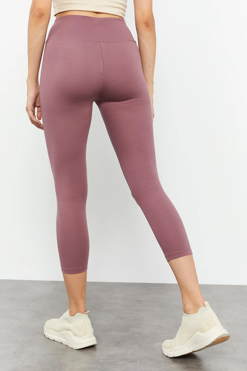 Tommy Life Dusty Rose Women's High Waist Slim Fit Skinny Leg Capri TIGHTS-93097
