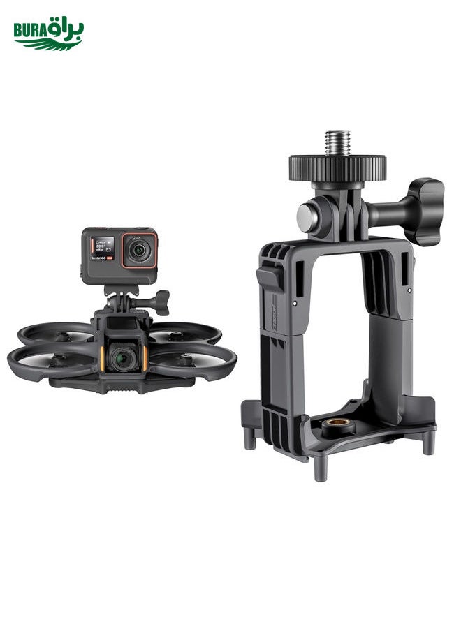 BURAQ For DJI Avata 2 STARTRC Action Camera Holder Mount Drone Expansion Bracket (Black)  - Image 1