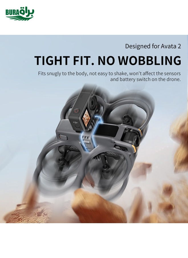 BURAQ For DJI Avata 2 STARTRC Action Camera Holder Mount Drone Expansion Bracket (Black)  - Image 3