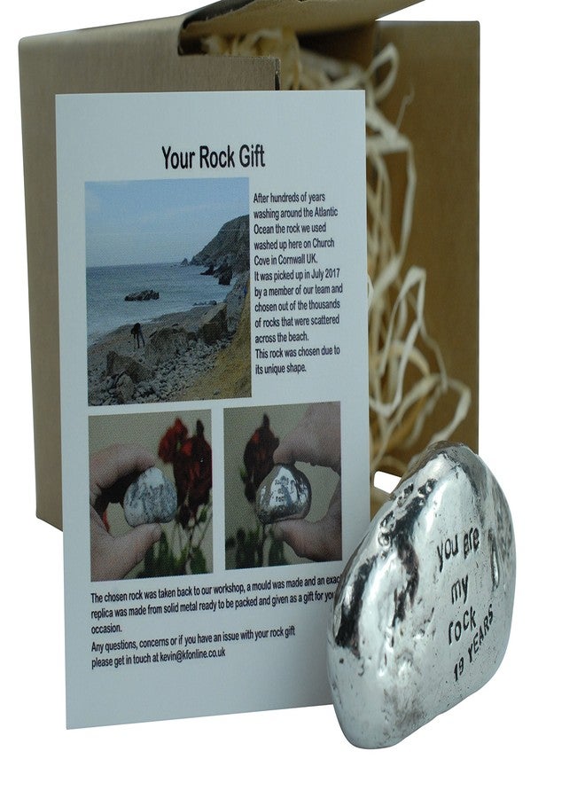 Pirantin 19th Anniversary You are My Rock Gift Idea - Solid Metal Heavy Polished Rock Gift for 19 Year Anniversary - Image 1